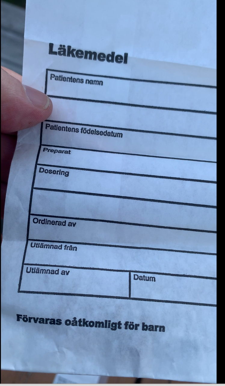 Det tomma läkemedelsformuläret